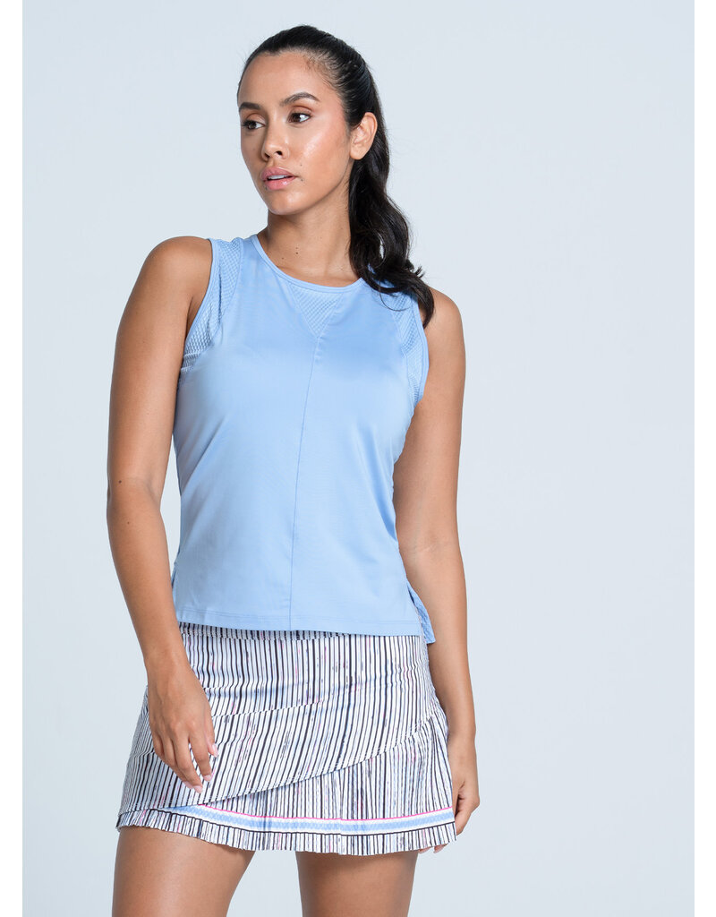 Lucky In Love Lucky In Love Peek A Blue Pleated Skort 14" White