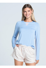 Lucky In Love Lucky In Love High Low Breezy Long Sleeve Top Powder
