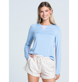 Lucky In Love Lucky In Love High Low Breezy Long Sleeve Top Powder