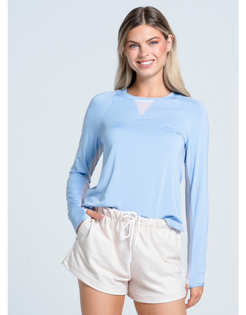 Lucky In Love Lucky In Love High Low Breezy Long Sleeve Top Powder