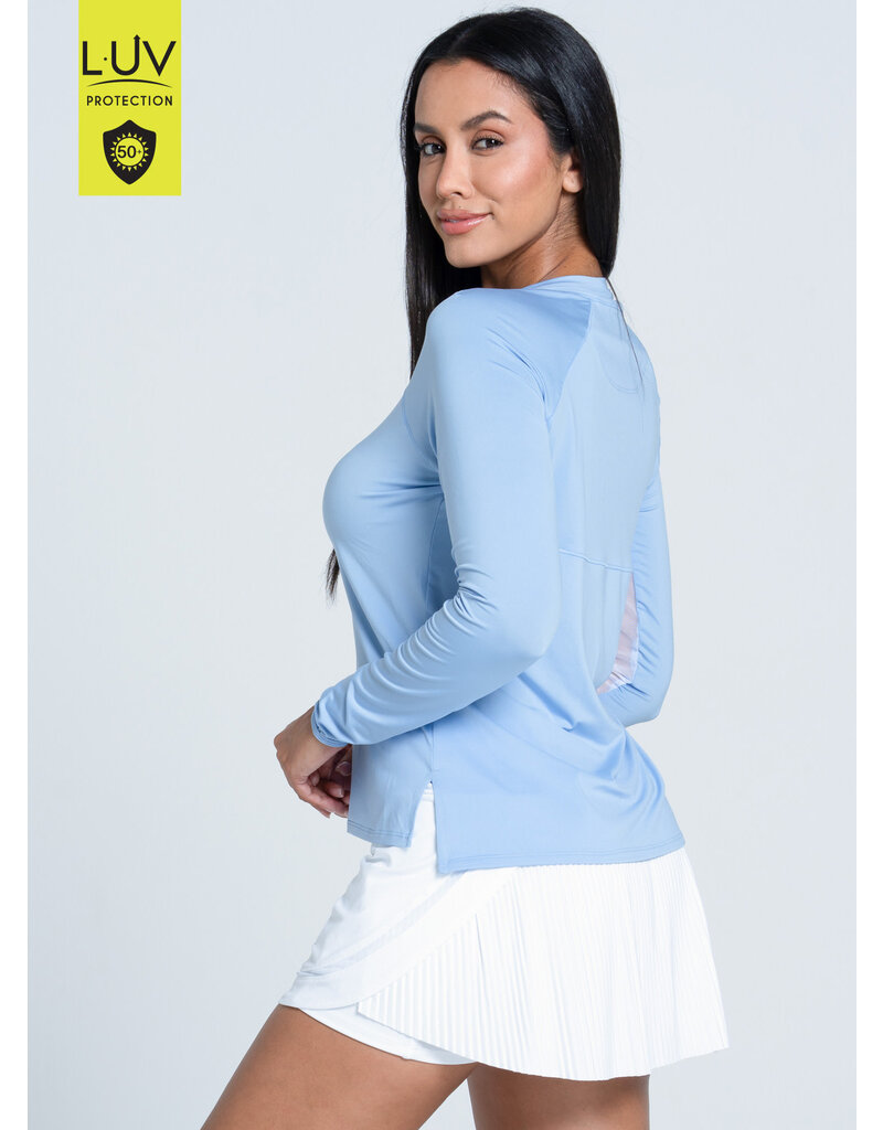Lucky In Love Lucky In Love High Low Breezy Long Sleeve Top Powder