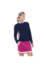 Belyn Key Belyn Key Greenside Cable Sweater Ink/Magenta/Chalk