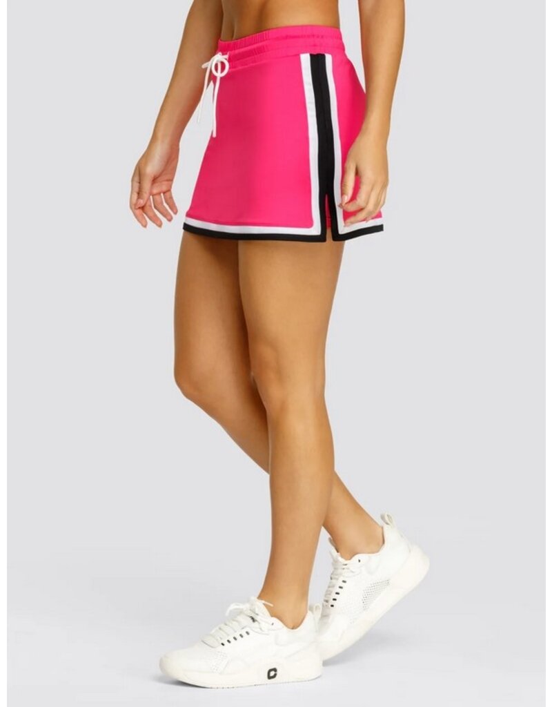 Spin It Spin It Noela A Line Skort with piping Vivid Pink