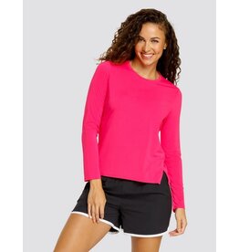 Spin It Spin It Friday Long Sleeve Crew Shift Side Vivid Pink