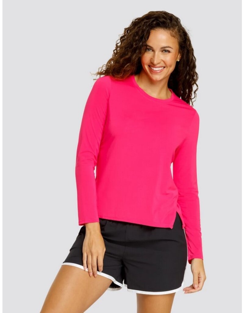 Spin It Spin It Friday Long Sleeve Crew Shift Side Vivid Pink