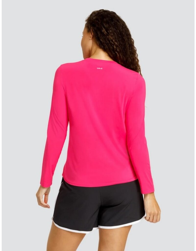 Spin It Spin It Friday Long Sleeve Crew Shift Side Vivid Pink