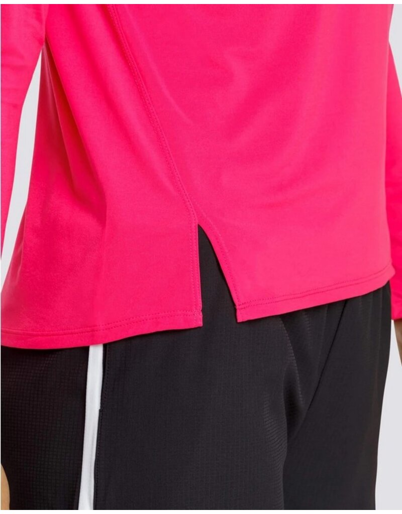 Spin It Spin It Friday Long Sleeve Crew Shift Side Vivid Pink