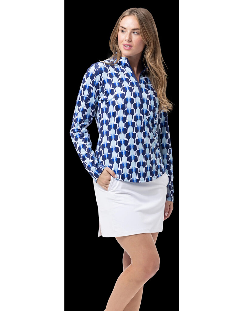 San Soleil San Soleil Solcool Print Mock Long Sleeve Paddywack