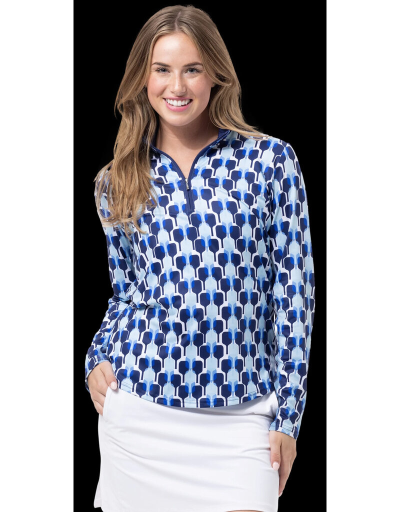 San Soleil San Soleil Solcool Print Mock Long Sleeve Paddywack