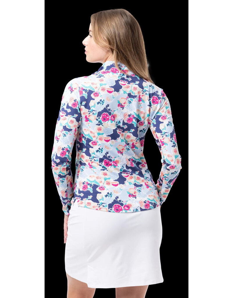 San Soleil San Soleil Soltek Lux Long Sleeve Mock Print Peony