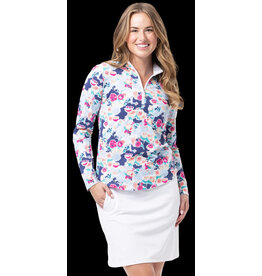 San Soleil San Soleil Soltek Lux Long Sleeve Mock Print Peony