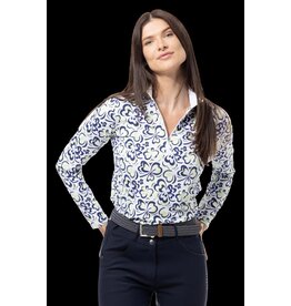 San Soleil San Soleil Solaircool Long Sleeve Print Mock Shammy