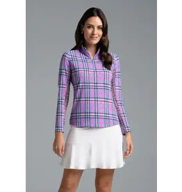 IBKul IBKul Judith Long Sleeve Mock Lavender Hot Pink