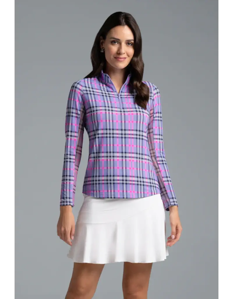 IBKul IBKul Judith Long Sleeve Mock Lavender Hot Pink