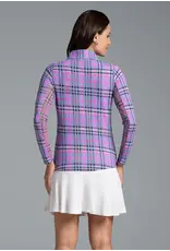 IBKul IBKul Judith Long Sleeve Mock Lavender Hot Pink