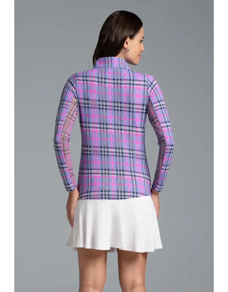 IBKul IBKul Judith Long Sleeve Mock Lavender Hot Pink