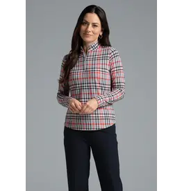 IBKul IBKul Judith Long Sleeve Mock Grey/Red