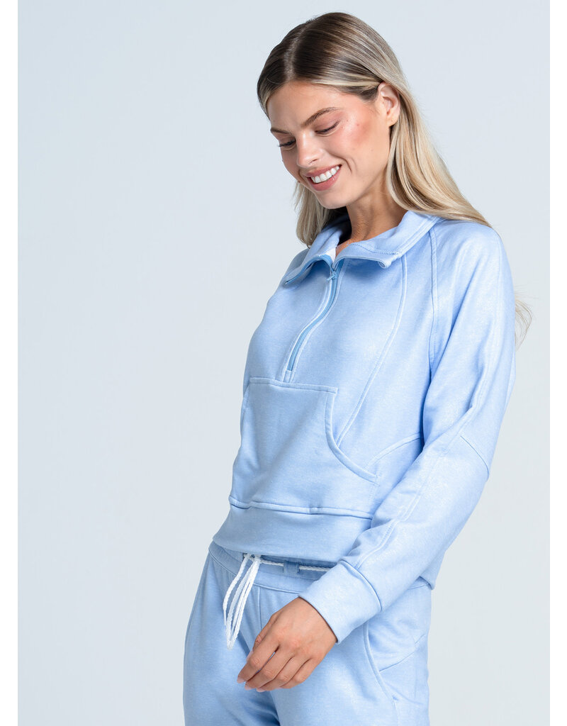Lucky In Love Lucky in Love Renew Heather Zip Long Sleeve Powder