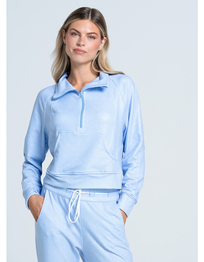 Lucky In Love Lucky in Love Renew Heather Zip Long Sleeve Powder