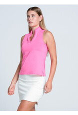 Lucky In Love Lucky in Love Pleated Placket Sleeveless Taffy
