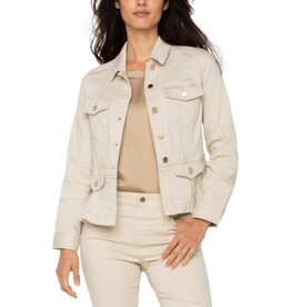 Liverpool Los Angeles Liverpool Peplum Jacket Cappucino Stripe