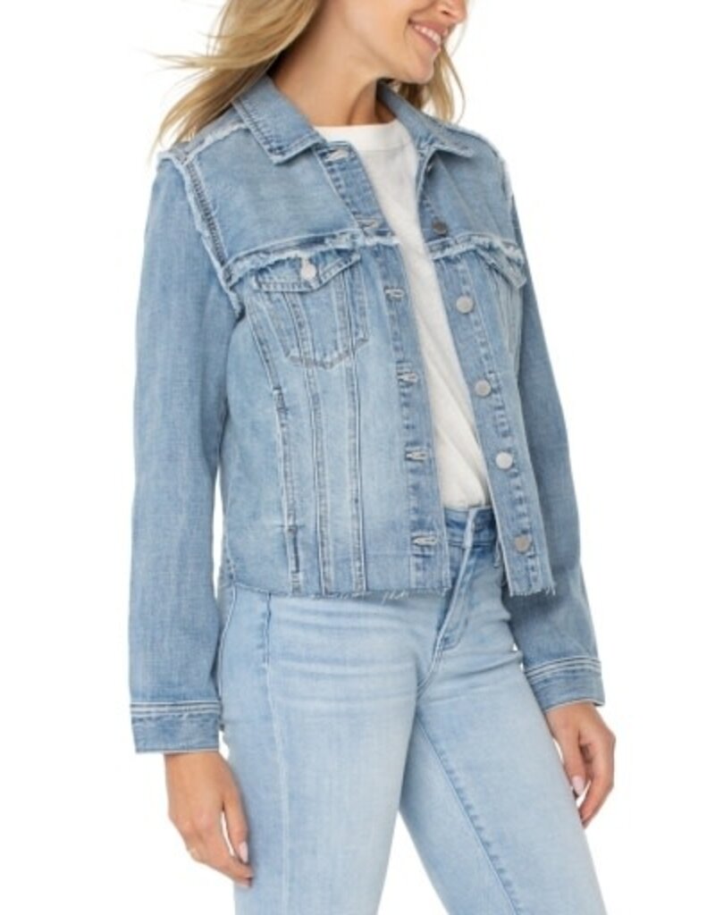 Liverpool Los Angeles Liverpool Multi Fray Trucker Jacket Newport Bay