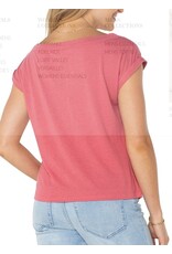 Liverpool Los Angeles Liverpool Short Sleeve Boat Neck Knot Front Knit Top