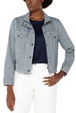 Liverpool Los Angeles Liverpool Utility Crop Jacket Navy White