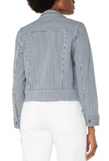 Liverpool Los Angeles Liverpool Utility Crop Jacket Navy White