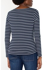 Liverpool Los Angeles Liverpool Long Sleeve Boatneck Knit Top