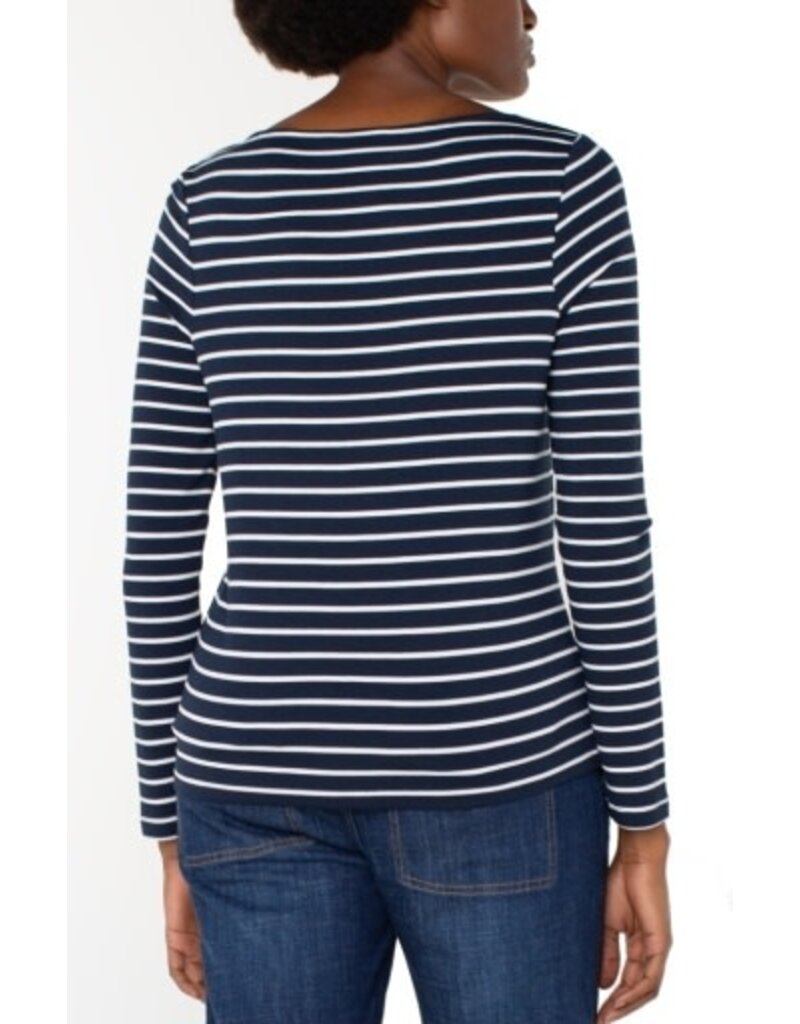 Liverpool Los Angeles Liverpool Long Sleeve Boatneck Knit Top
