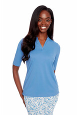 Swing Control Swing Control Velocity Short Sleeve V-Neck Top Dutch Blue