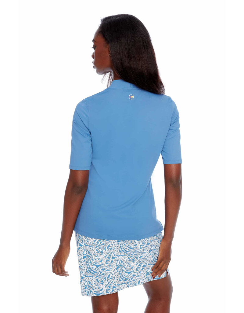Swing Control Swing Control Velocity Short Sleeve V-Neck Top Dutch Blue