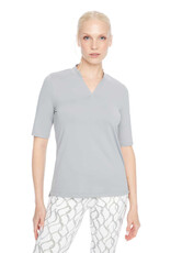 Swing Control Swing Control Velocity Short Sleeve V-Neck Top Silver