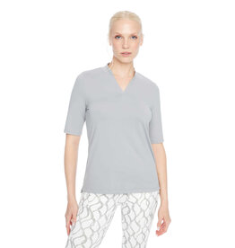 Swing Control Swing Control Velocity Short Sleeve V-Neck Top Silver