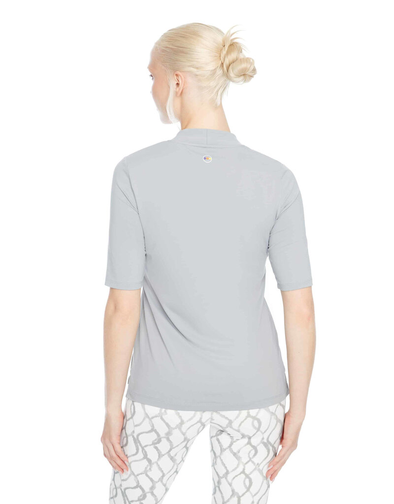 Swing Control Swing Control Velocity Short Sleeve V-Neck Top Silver