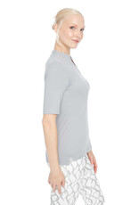 Swing Control Swing Control Velocity Short Sleeve V-Neck Top Silver