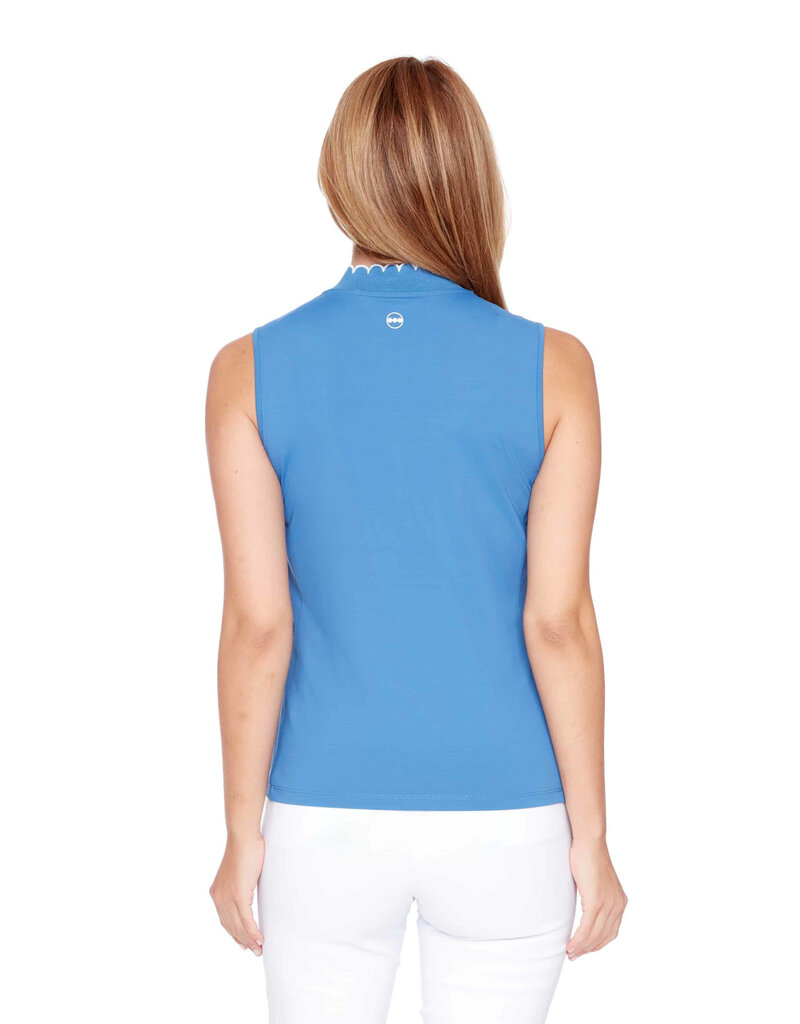 Swing Control Swing Control Velocity Scalloped Edge Sleeveless Top Dutch Blue