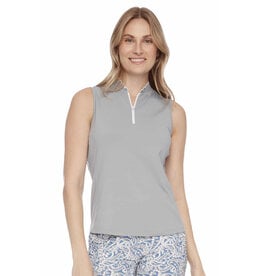 Swing Control Swing Control Velocity Scalloped Edge Sleeveless Top Silver