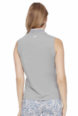 Swing Control Swing Control Velocity Scalloped Edge Sleeveless Top Silver
