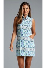 IBKul IBKul Ridley Sleeveless Zip Mock Dress Navy Multi