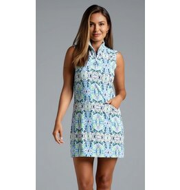 IBKul IBKul Ridley Sleeveless Zip Mock Dress Navy Multi