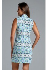 IBKul IBKul Ridley Sleeveless Zip Mock Dress Navy Multi