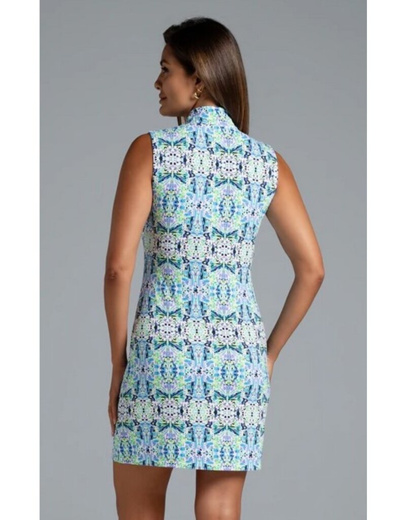 IBKul IBKul Ridley Sleeveless Zip Mock Dress Navy Multi