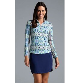 IBKul IBKul Ridley Long Sleeve Mock Navy Multi