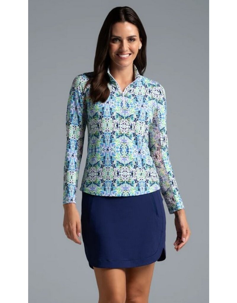 IBKul IBKul Ridley Long Sleeve Mock Navy Multi