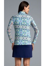 IBKul IBKul Ridley Long Sleeve Mock Navy Multi