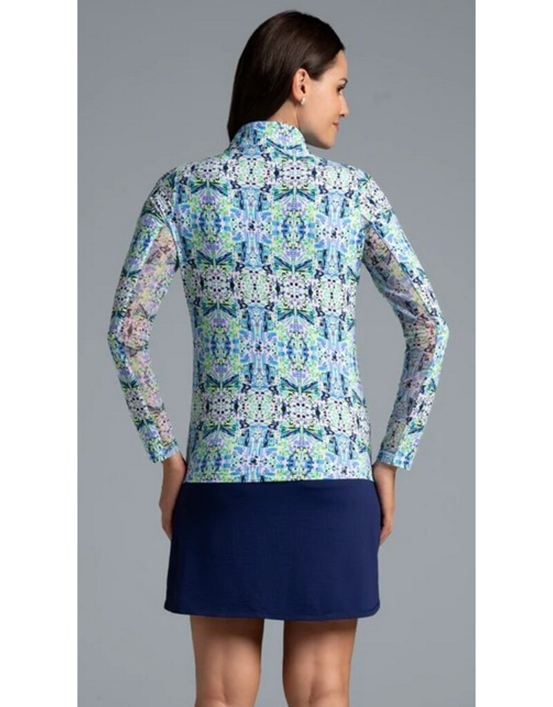 IBKul IBKul Ridley Long Sleeve Mock Navy Multi