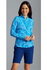 IBKul IBKul Rebecca Long Sleeve Mock Turq Multi