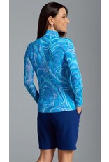 IBKul IBKul Rebecca Long Sleeve Mock Turq Multi